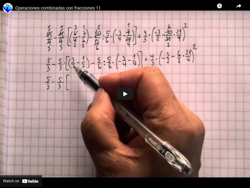Sector Matematica: Operaciones Combinadas Con Fracciones 11 Instructional Video Sector Matematica: Operaciones Combinadas Con Fracciones 11 Instructional Video