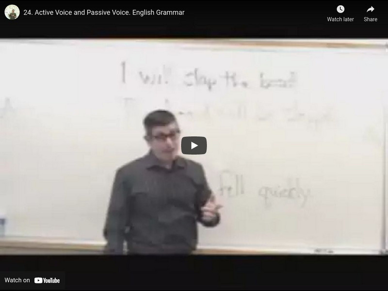 Yossarian the Grammarian: Active Voice and Passive Voice: English Grammar Instructional Video Yossarian the Grammarian: Active Voice and Passive Voice: English Grammar Instructional Video