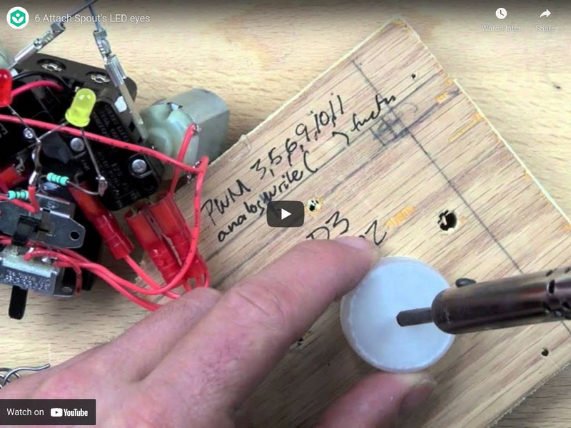 Khan Academy: Spout Bot With Solder: 6 Attach Spout's Led Eyes Instructional Video Khan Academy: Spout Bot With Solder: 6 Attach Spout's Led Eyes Instructional Video