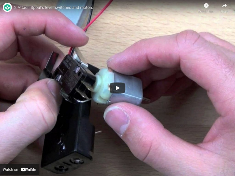 Khan Academy: Spout Bot With Solder: 2 Attach Spout's Lever Switches and Motors Instructional Video Khan Academy: Spout Bot With Solder: 2 Attach Spout's Lever Switches and Motors Instructional Video