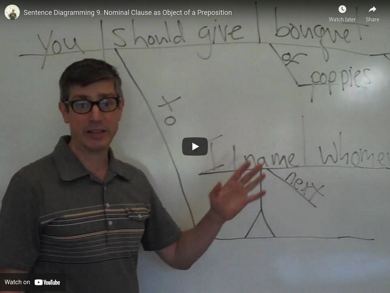 Sentence Diagramming 9: Nominal Clause as Object of a Preposition Instructional Video Sentence Diagramming 9: Nominal Clause as Object of a Preposition Instructional Video