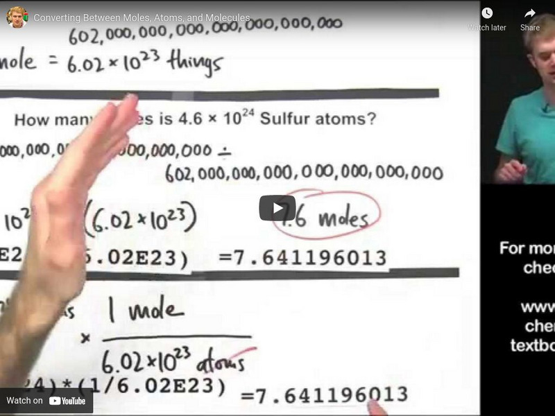 Tyler De Witt: Converting Between Moles, Atoms, and Molecules Instructional Video