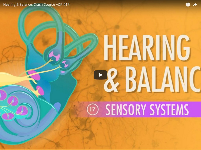 Hearing & Balance Crash Course A&p #17 Crash Course A&p #17: Sensory Systems: Hearing and Balance