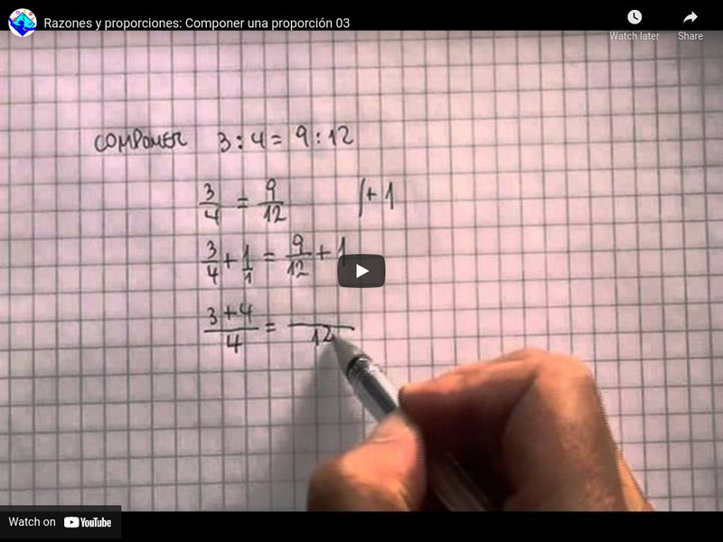 Sector Matematica: Razones Y Proporciones: Componer Una Proporcion 03 Instructional Video Sector Matematica: Razones Y Proporciones: Componer Una Proporcion 03 Instructional Video