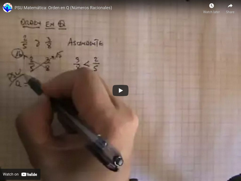 Sector Matematica: Orden en Q (Numeros Racionales) Instructional Video Sector Matematica: Orden en Q (Numeros Racionales) Instructional Video