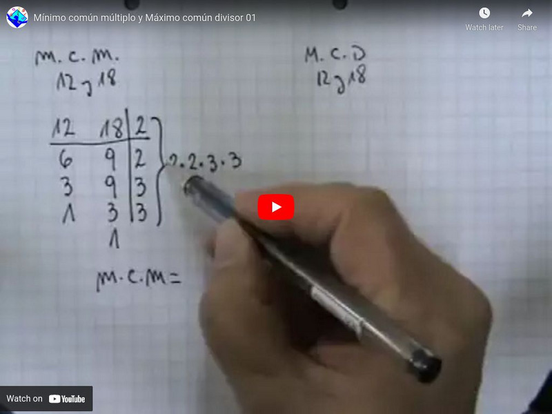 Sector Matematica: Minimo Comun Multiplo Y Maximo Comun Divisor 01 Instructional Video Sector Matematica: Minimo Comun Multiplo Y Maximo Comun Divisor 01 Instructional Video