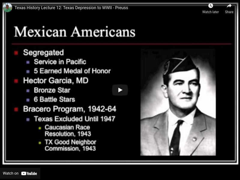 Gene Preuss: Texas Depression to Wwii Instructional Video Gene Preuss: Texas Depression to Wwii Instructional Video