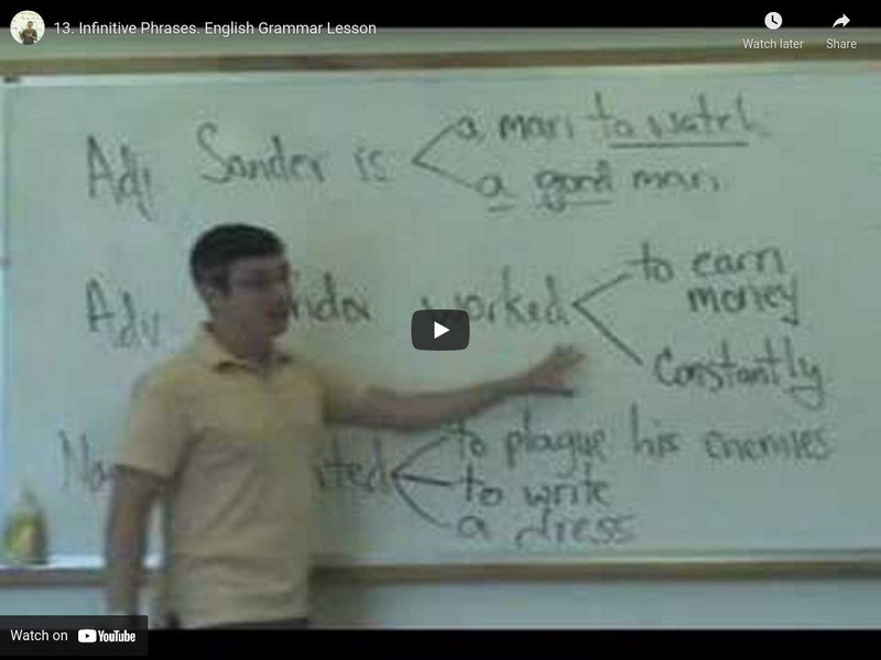 Infinitive Phrases: English Grammar Lesson Instructional Video Infinitive Phrases: English Grammar Lesson Instructional Video