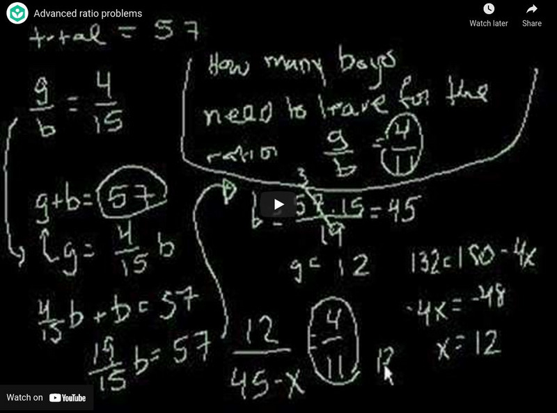 Khan Academy: Algebra: Advanced Ratio Problems Instructional Video