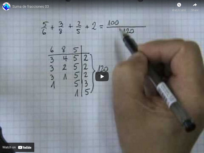 Sector Matematica: Suma De Fracciones 03 Instructional Video Sector Matematica: Suma De Fracciones 03 Instructional Video