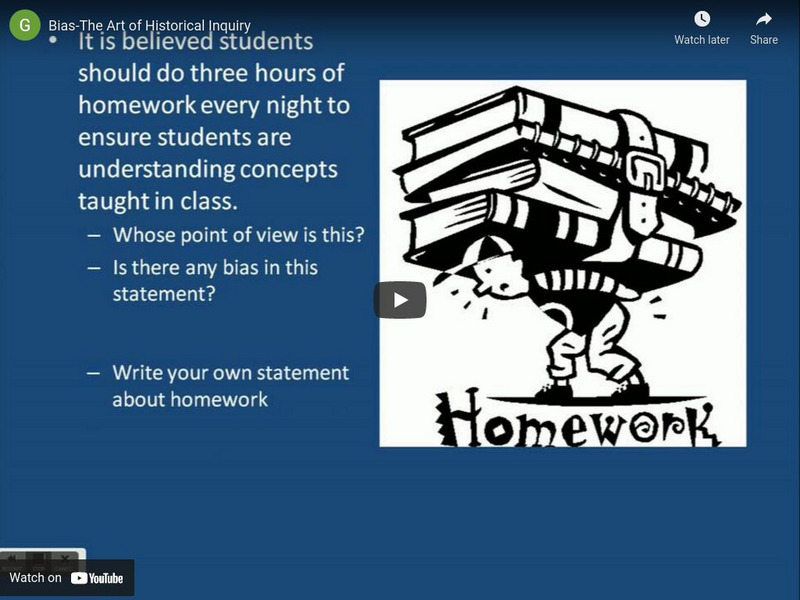 Gerald Oehler: Bias the Art of Historical Inquiry Instructional Video Gerald Oehler: Bias the Art of Historical Inquiry Instructional Video