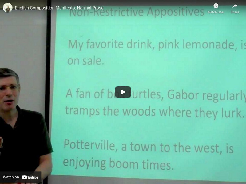 English Composition Manifesto: Normal Prose Instructional Video English Composition Manifesto: Normal Prose Instructional Video