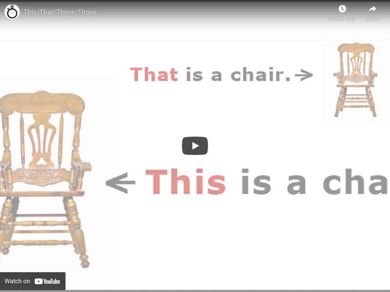 The English Minute: This/that/these/those Instructional Video The English Minute: This/that/these/those Instructional Video