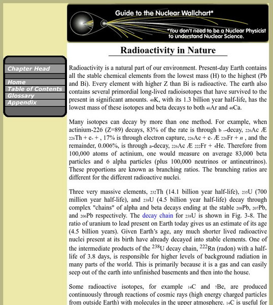 Berkeley Lab: Radioactivity in Nature Handout Berkeley Lab: Radioactivity in Nature Handout