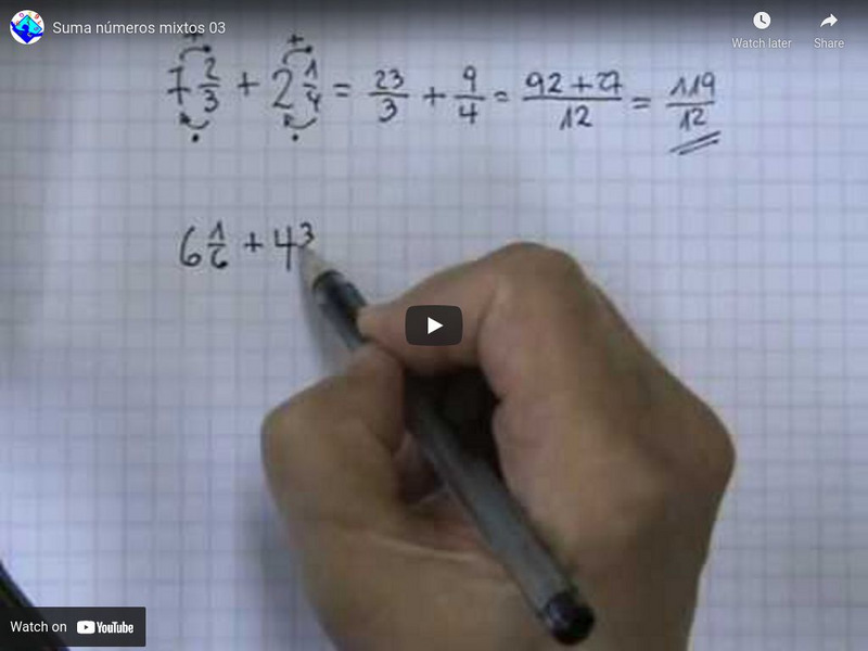Sector Matematica: Suma De Numeros Mixtos 03 Instructional Video Sector Matematica: Suma De Numeros Mixtos 03 Instructional Video