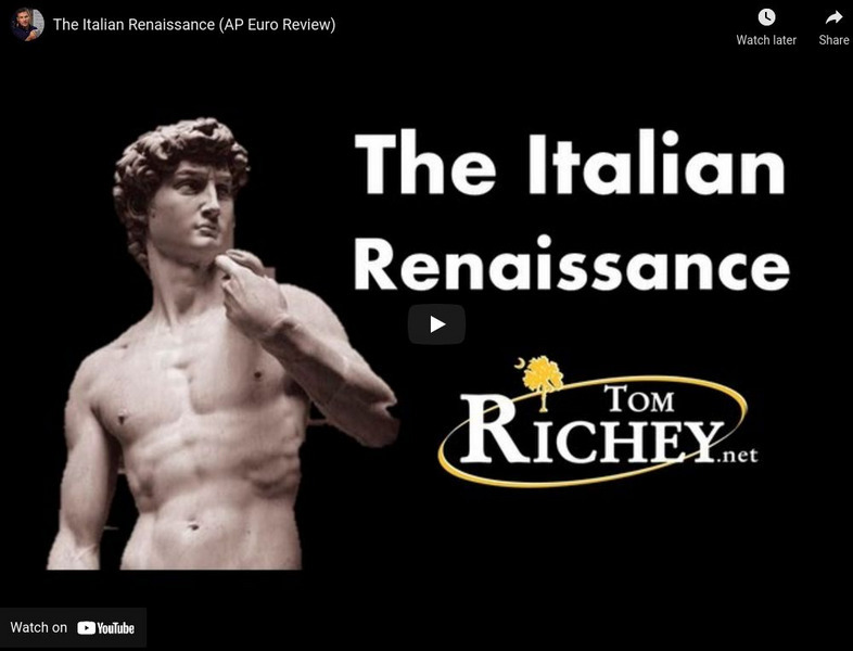 Tom Richey: The Italian Renaissance (Ap Euro Review) Instructional Video Tom Richey: The Italian Renaissance (Ap Euro Review) Instructional Video