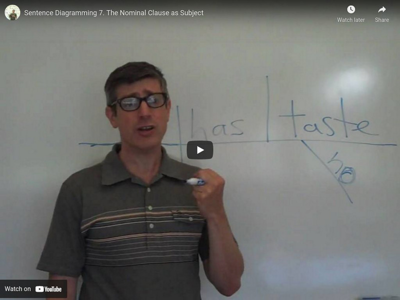 Sentence Diagramming 7: The Nominal Clause as Subject Instructional Video Sentence Diagramming 7: The Nominal Clause as Subject Instructional Video