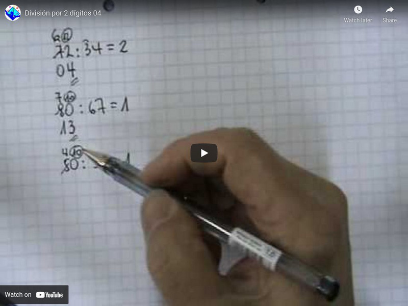 Sector Matematica: Division Por 2 Digitos 04 Instructional Video Sector Matematica: Division Por 2 Digitos 04 Instructional Video