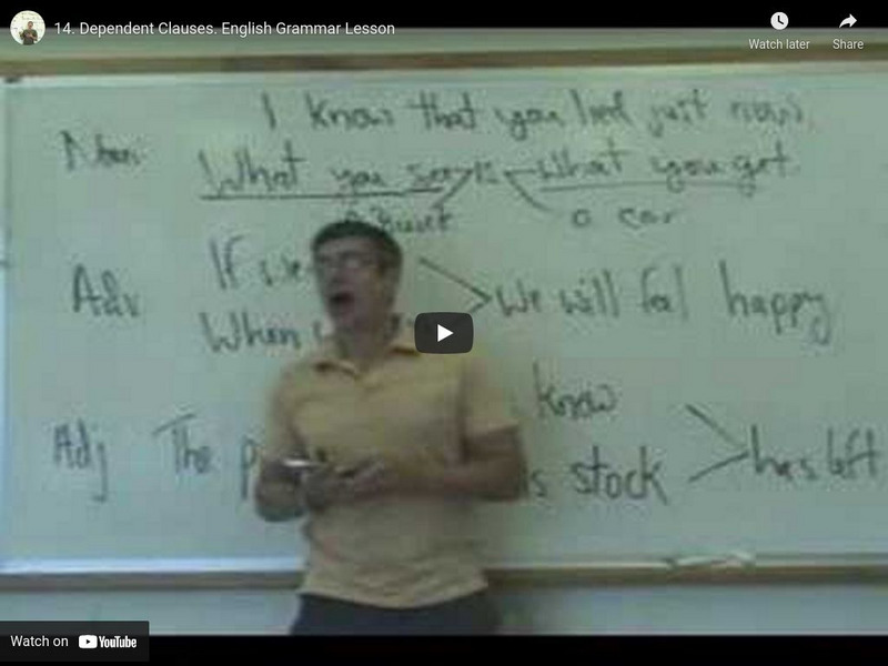 Dependent Clauses: English Grammar Lesson Instructional Video Dependent Clauses: English Grammar Lesson Instructional Video