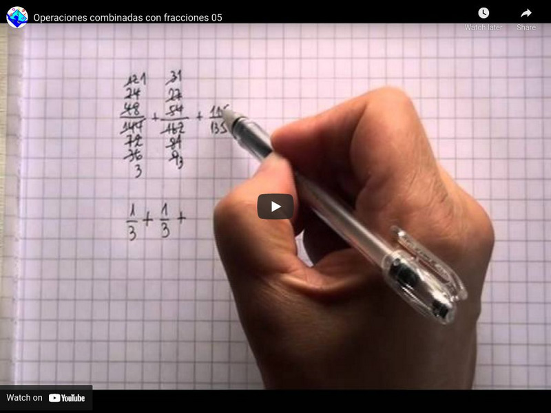 Sector Matematica: Operaciones Combinadas Con Fracciones 05 Instructional Video Sector Matematica: Operaciones Combinadas Con Fracciones 05 Instructional Video