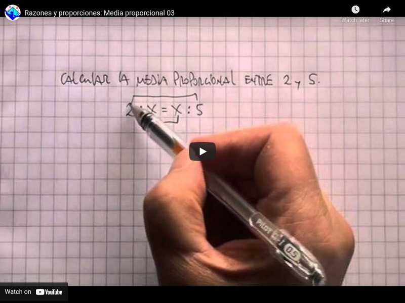 Sector Matematica: Razones Y Proporciones: Media Proporcional 03 Instructional Video Sector Matematica: Razones Y Proporciones: Media Proporcional 03 Instructional Video