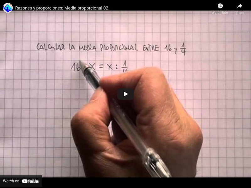 Sector Matematica: Razones Y Proporciones: Media Proporcional 02 Instructional Video Sector Matematica: Razones Y Proporciones: Media Proporcional 02 Instructional Video