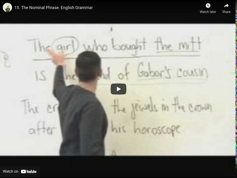 The Nominal Phrase: English Grammar Instructional Video The Nominal Phrase: English Grammar Instructional Video
