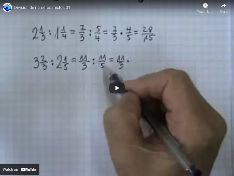 Sector Matematica: Division De Numeros Mixtos 01 Instructional Video Sector Matematica: Division De Numeros Mixtos 01 Instructional Video