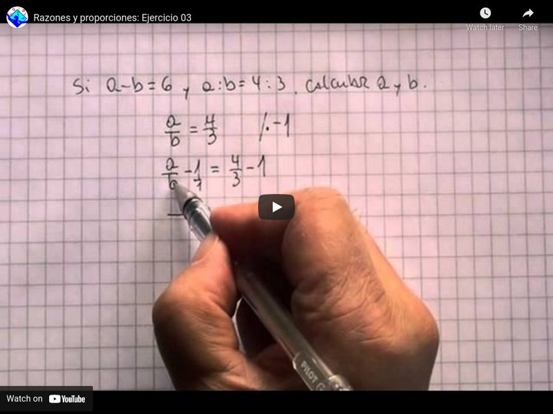 Sector Matematica: Razones Y Proporciones: Ejercicio 03 Instructional Video Sector Matematica: Razones Y Proporciones: Ejercicio 03 Instructional Video