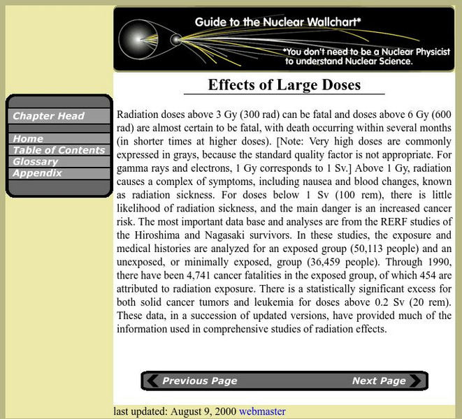 Berkeley Lab: Effects of Large Doses Handout Berkeley Lab: Effects of Large Doses Handout