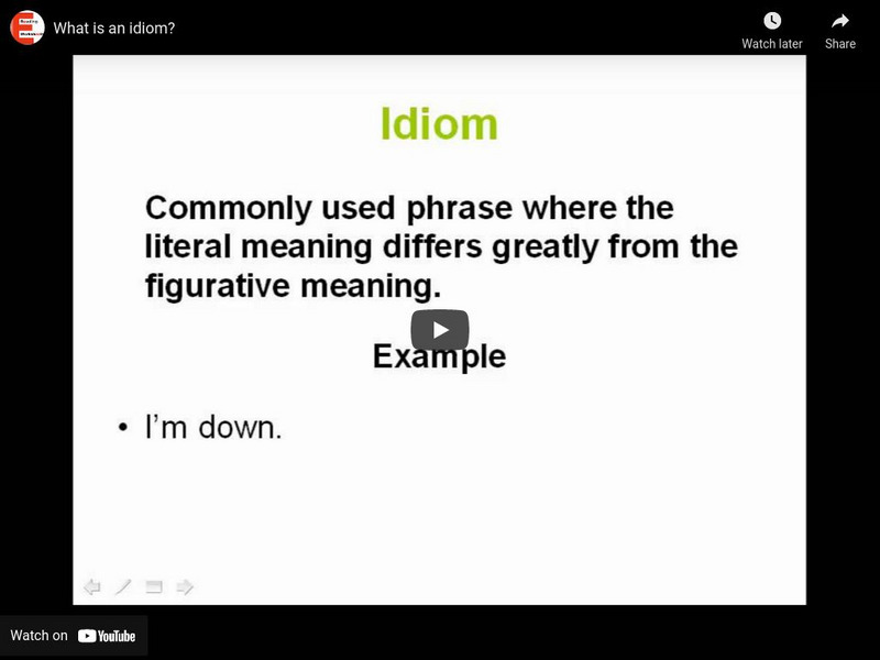 Youtube: What Is an Idiom? Instructional Video Youtube: What Is an Idiom? Instructional Video