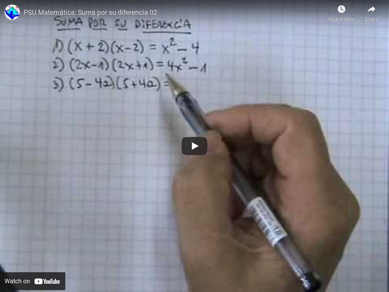Sector Matematica: Suma Por Su Diferencia 02 Instructional Video Sector Matematica: Suma Por Su Diferencia 02 Instructional Video