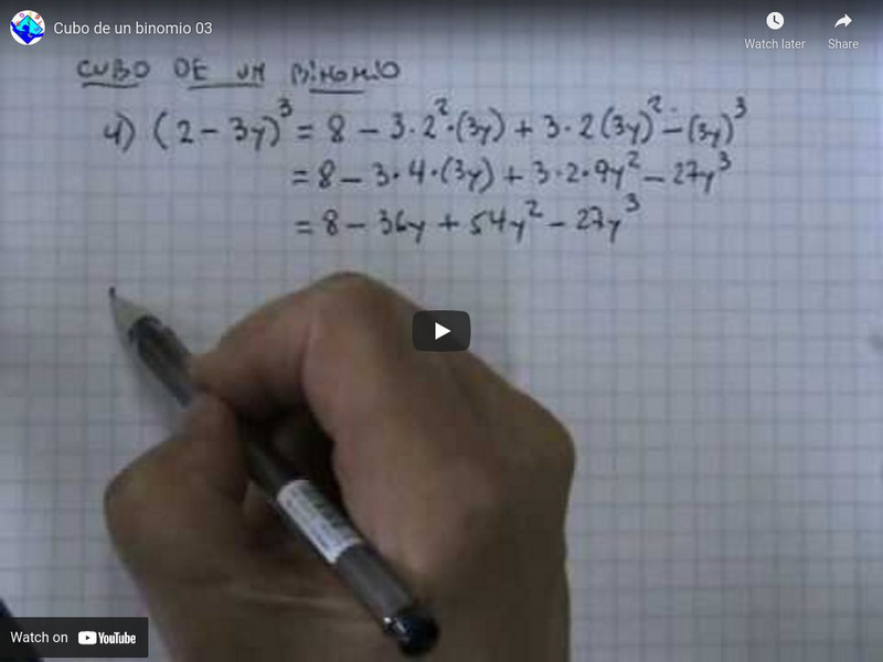 Sector Matematica: Cubo De Un Binomio 03 Instructional Video Sector Matematica: Cubo De Un Binomio 03 Instructional Video