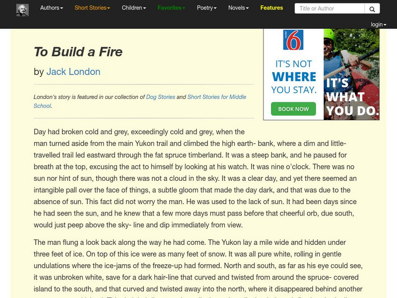 Short Story Library at American Literature: "To Build a Fire" by Jack London eBook Short Story Library at American Literature: "To Build a Fire" by Jack London eBook
