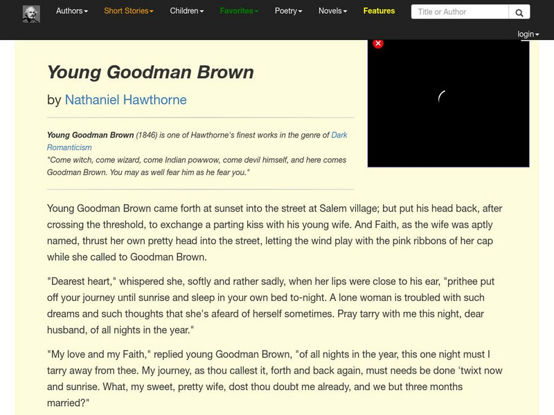 Short Story Library at American Literature: Young Goodman Brown eBook Short Story Library at American Literature: Young Goodman Brown eBook