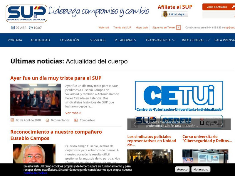 Sindicato Unificado De Policia: Homepage Website