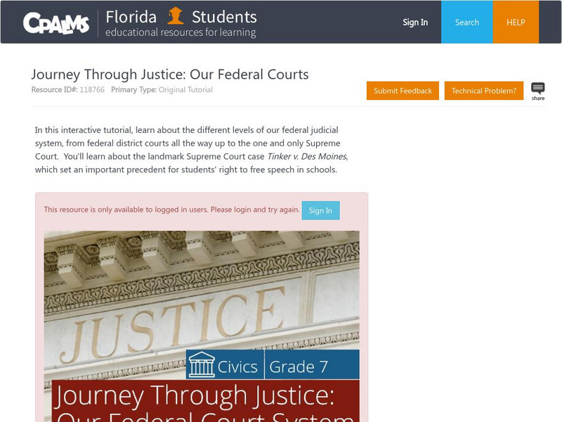 Florida State University Cpalms: Florida Students: Journey Through Justice: Our Federal Courts Unit Plan Florida State University Cpalms: Florida Students: Journey Through Justice: Our Federal Courts Unit Plan