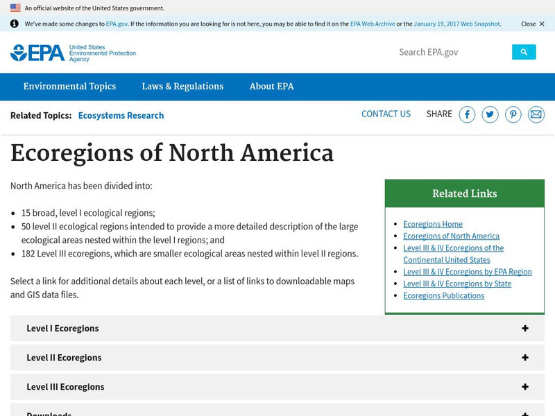 Epa: Ecological Regions of North America Graphic Epa: Ecological Regions of North America Graphic