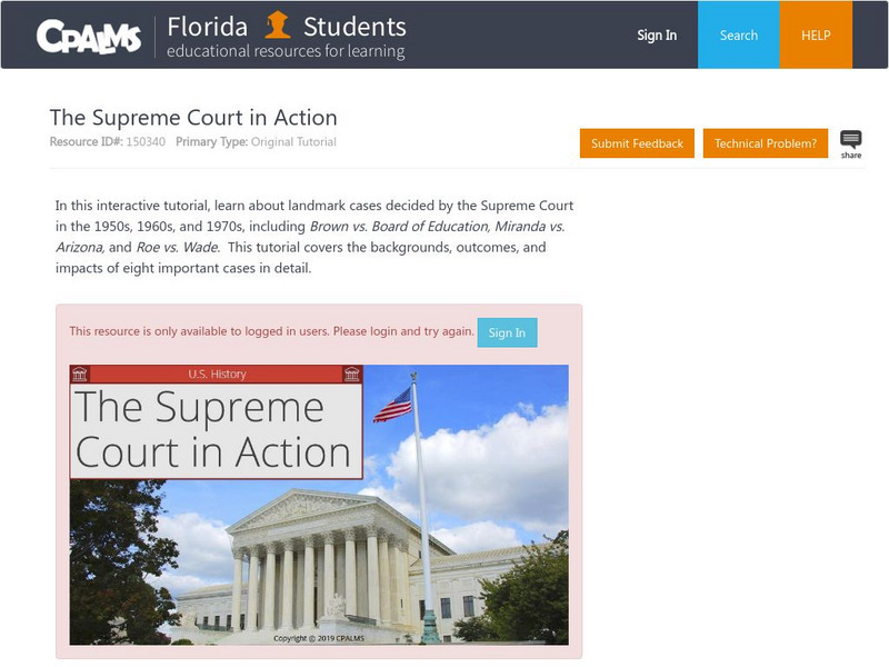 Florida State University Cpalms: Florida Students: The Supreme Court in Action Unit Plan Florida State University Cpalms: Florida Students: The Supreme Court in Action Unit Plan