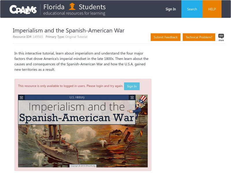 Florida State University Cpalms: Florida Students: Imperialism and the Spanish American War Unit Plan Florida State University Cpalms: Florida Students: Imperialism and the Spanish American War Unit Plan