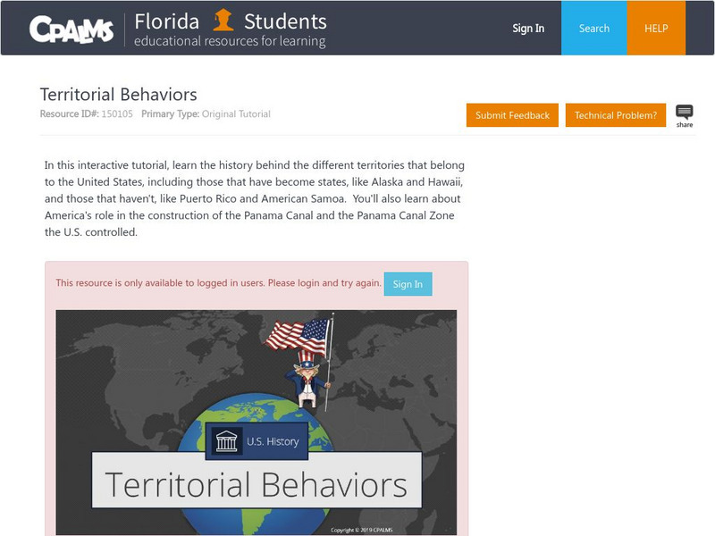Florida State University Cpalms: Florida Students: Territorial Behaviors Unit Plan Florida State University Cpalms: Florida Students: Territorial Behaviors Unit Plan