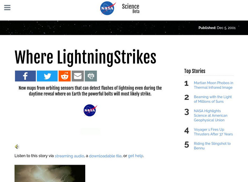 Nasa: Where Lightning Strikes Article Nasa: Where Lightning Strikes Article