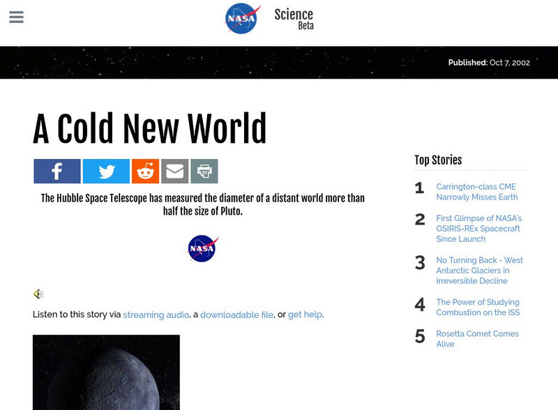 Nasa: A Cold New World Article Nasa: A Cold New World Article