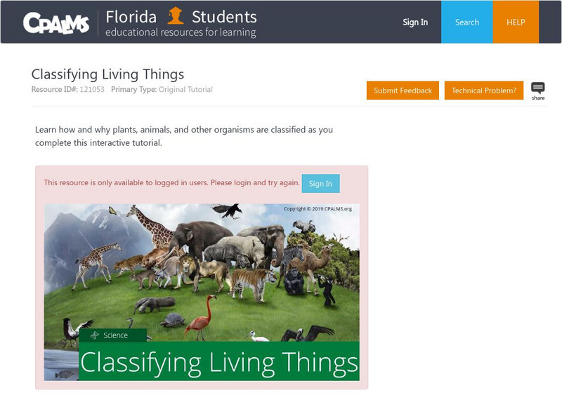Florida State University Cpalms: Florida Students: Classifying Living Things Unit Plan Florida State University Cpalms: Florida Students: Classifying Living Things Unit Plan