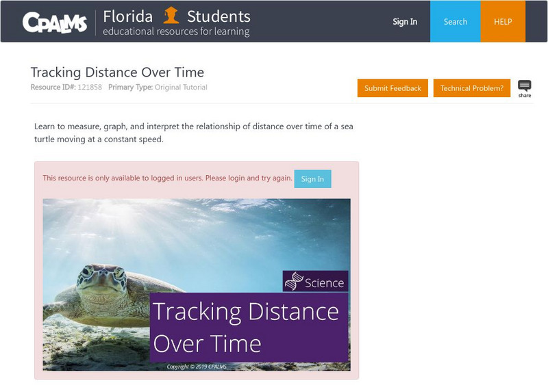 Florida State University Cpalms: Florida Students: Tracking Distance Over Time Unit Plan