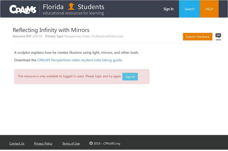 Florida State University Cpalms: Florida Students: Reflecting Infinity With Mirrors Instructional Video Florida State University Cpalms: Florida Students: Reflecting Infinity With Mirrors Instructional Video