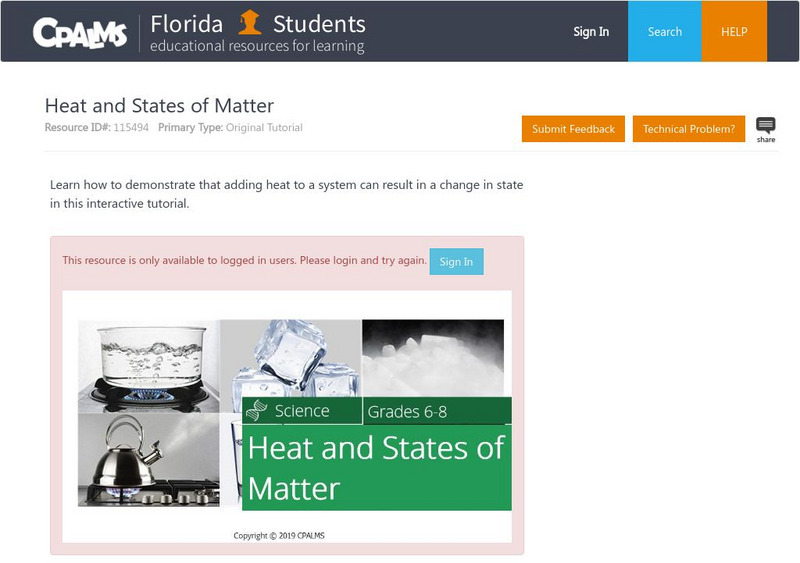 Florida State University Cpalms: Florida Students: Heat and States of Matter Unit Plan Florida State University Cpalms: Florida Students: Heat and States of Matter Unit Plan