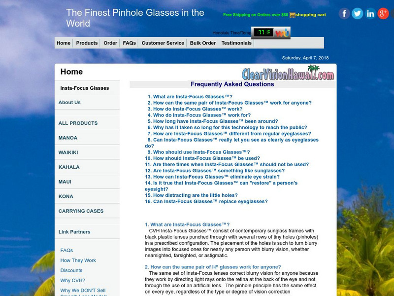 Clear Vision Hawaii: Fa Qs About Pinhole Glasses Website Clear Vision Hawaii: Fa Qs About Pinhole Glasses Website