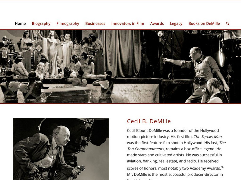 Cecil B. De Mille Foundation: Official Website Dedicated to Cecil B. Demille Website Cecil B. De Mille Foundation: Official Website Dedicated to Cecil B. Demille Website