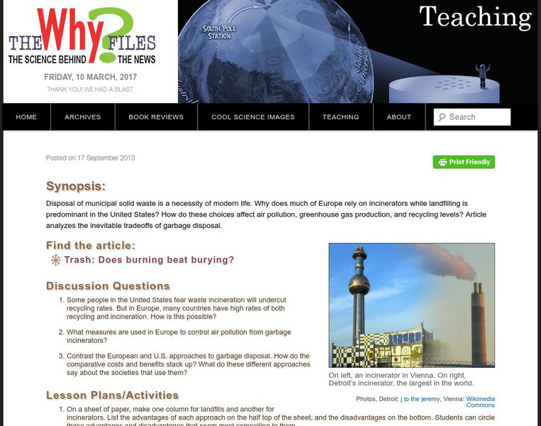 The Why Files: What to Do With Trash? Unit Plan The Why Files: What to Do With Trash? Unit Plan